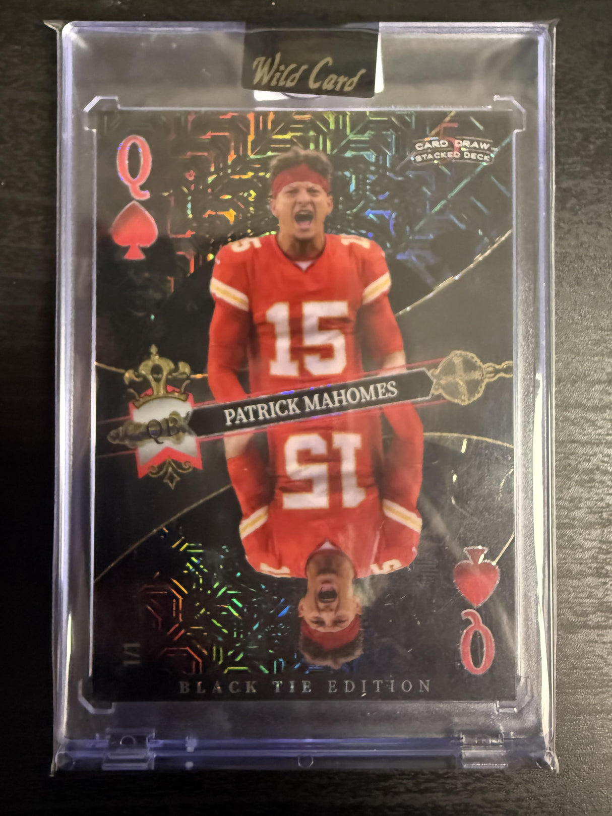 2026 Wild Card 5 Card Draw Stacked Deck Patrick Mahomes Mojo Black 1/1