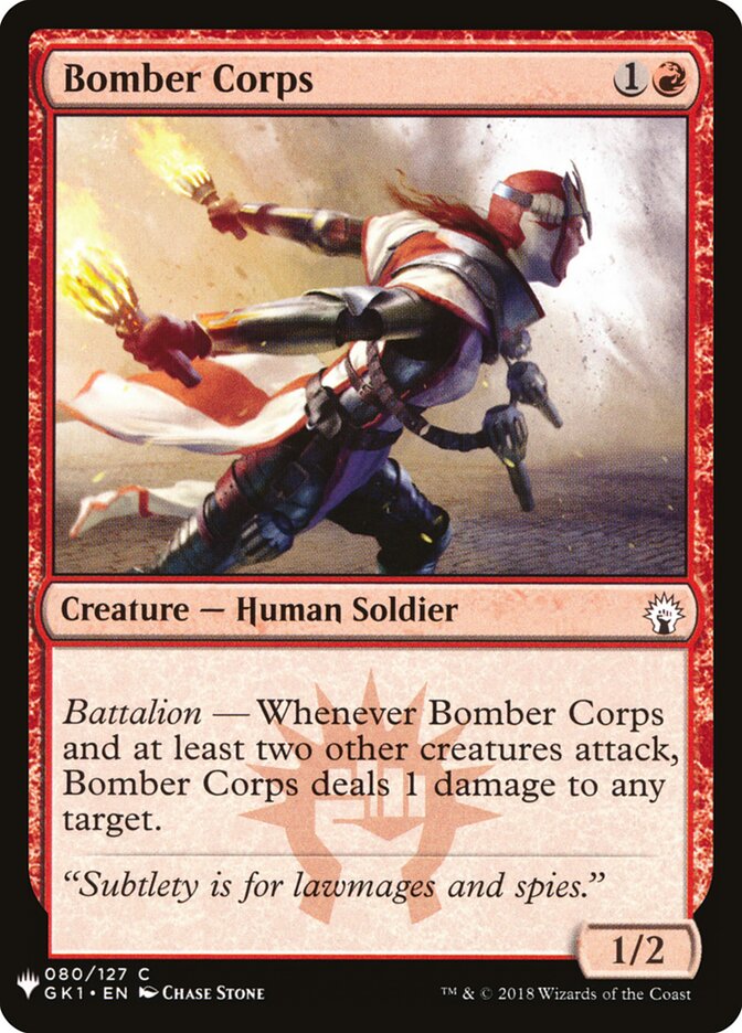 Bomber Corps (GK1-80) - The List (PLST)