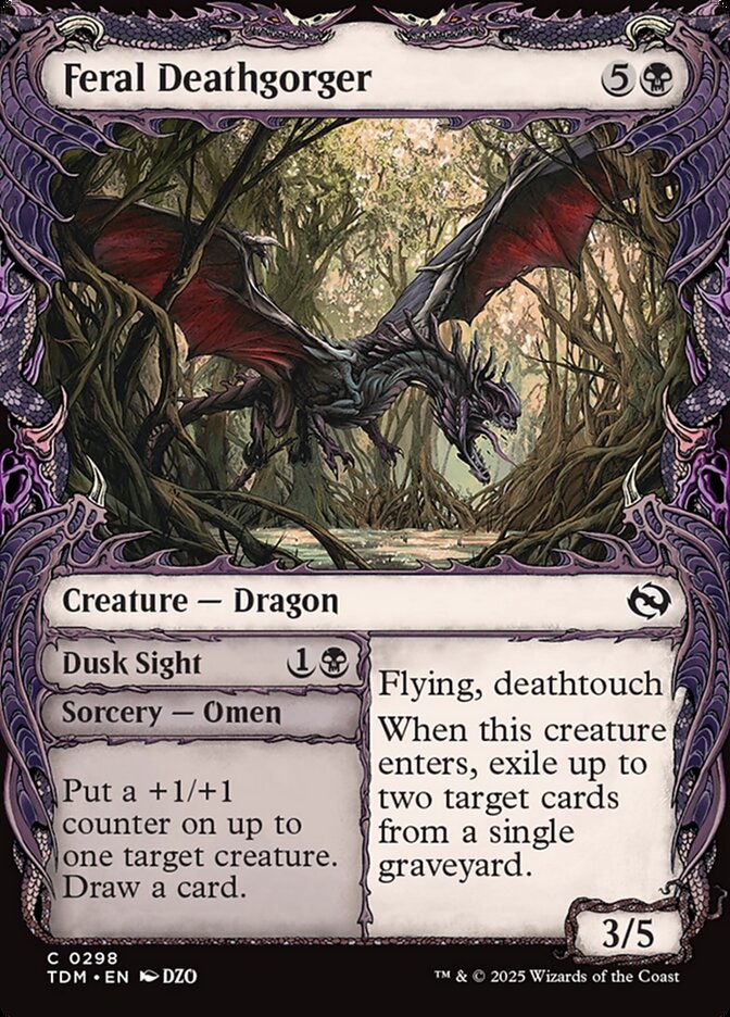 Feral Deathgorger // Dusk Sight (298) - Tarkir: Dragonstorm (TDM)