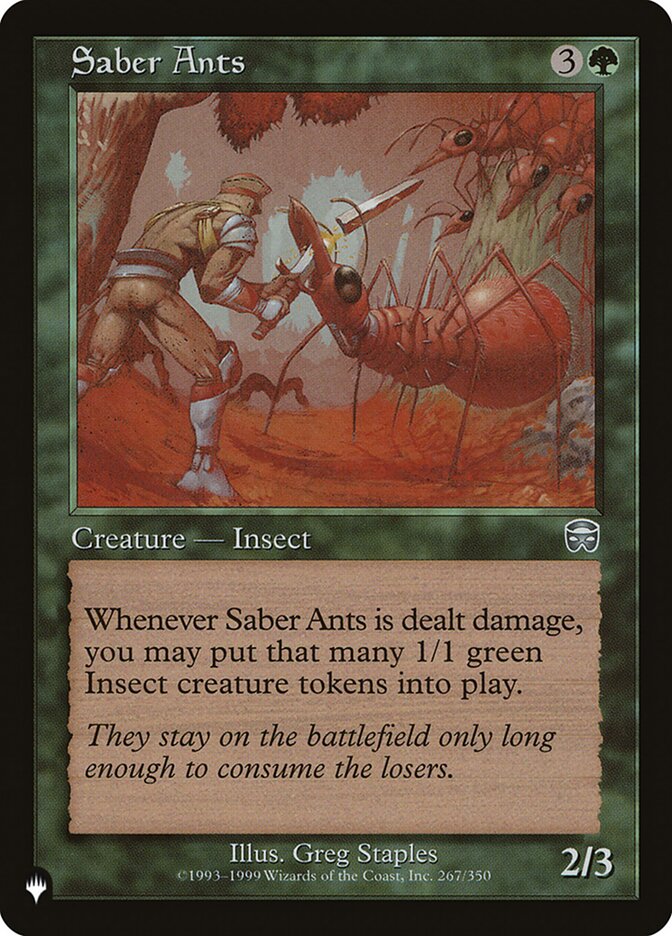 Saber Ants (MMQ-267) - The List (PLST)