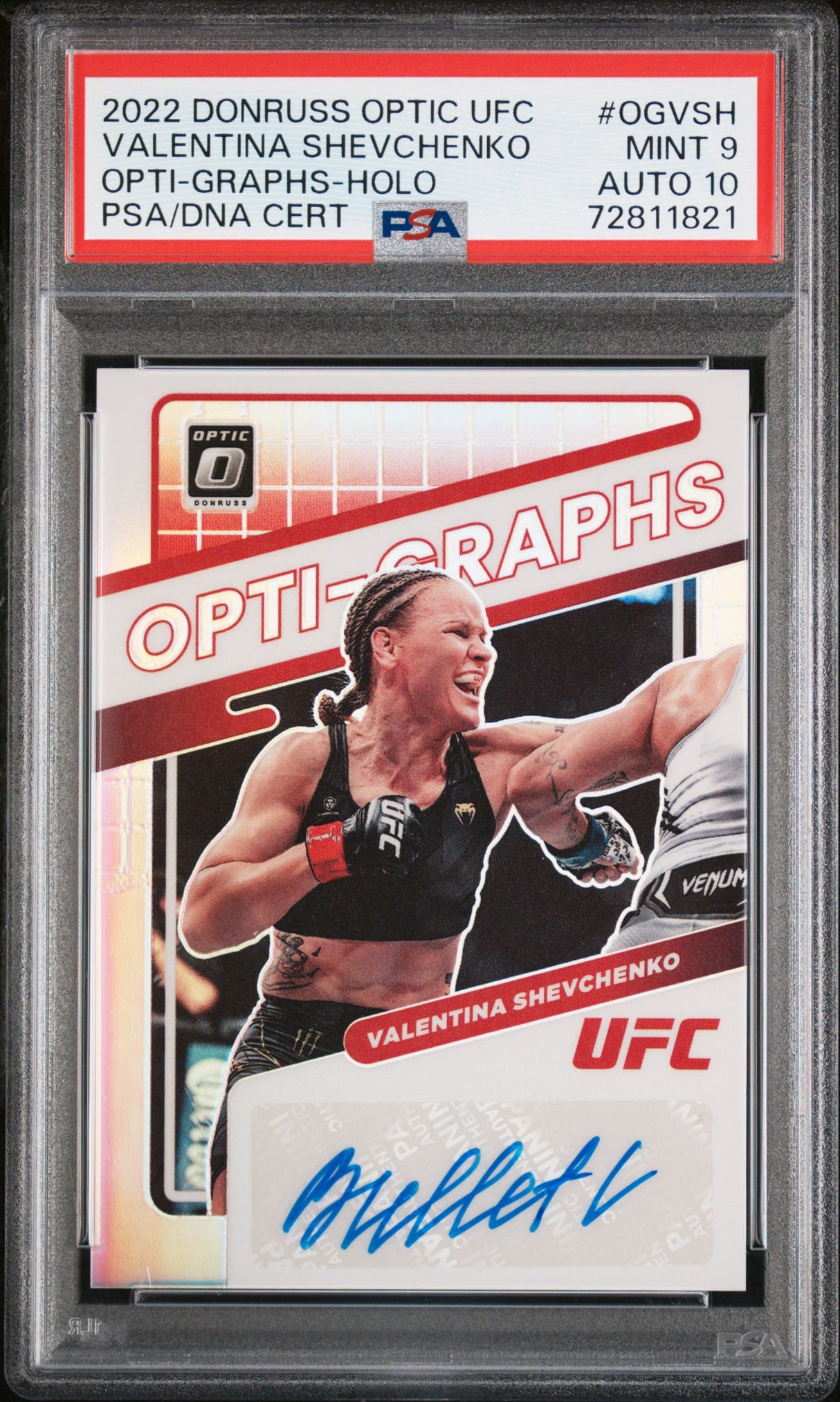 2022 Panini Optic Valentina Shevchenko Opti-Graphs Holo PSA 9