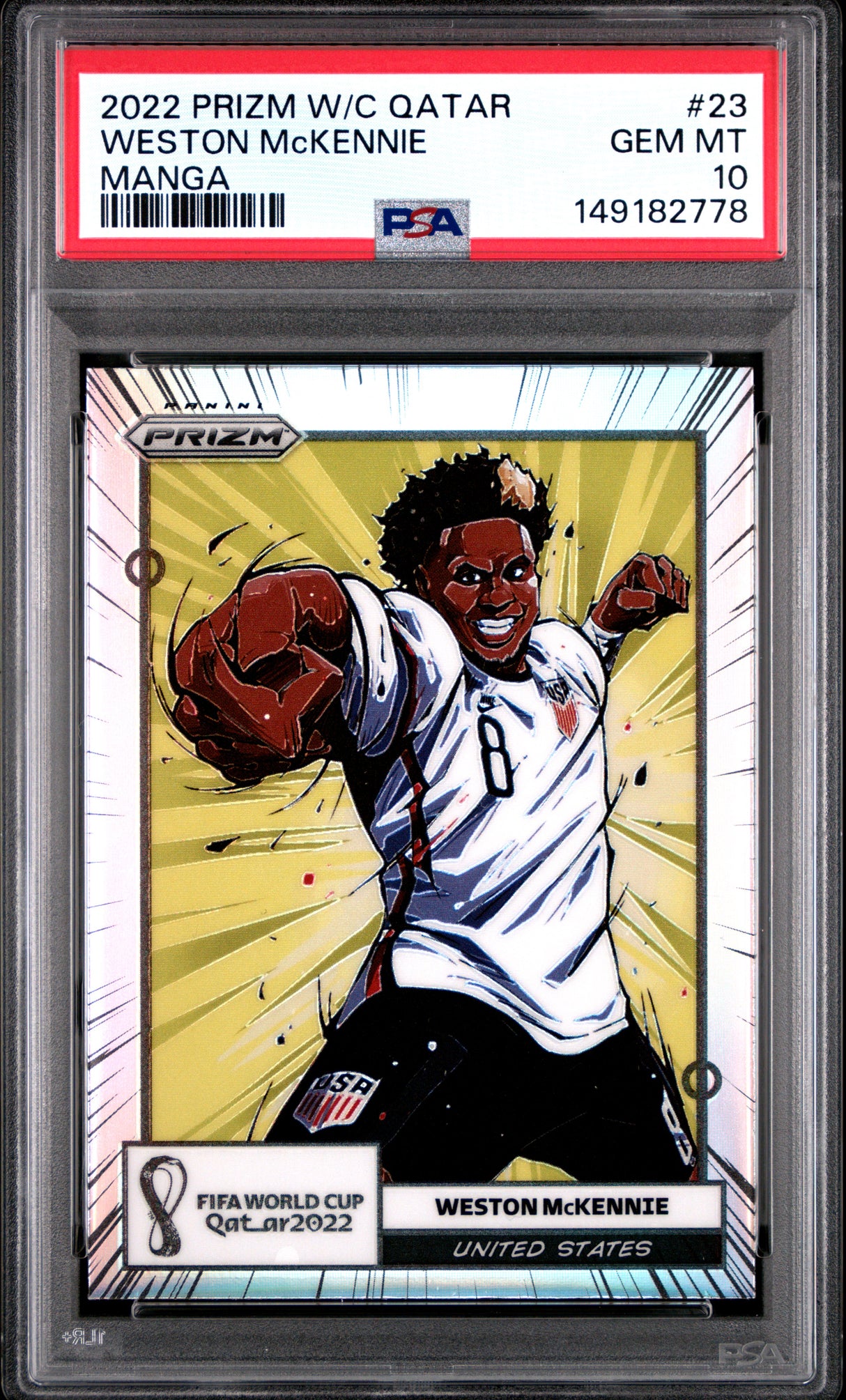 2022 Panini Prizm World Cup Qatar Manga #23 Weston Mckennie Manga PSA 10