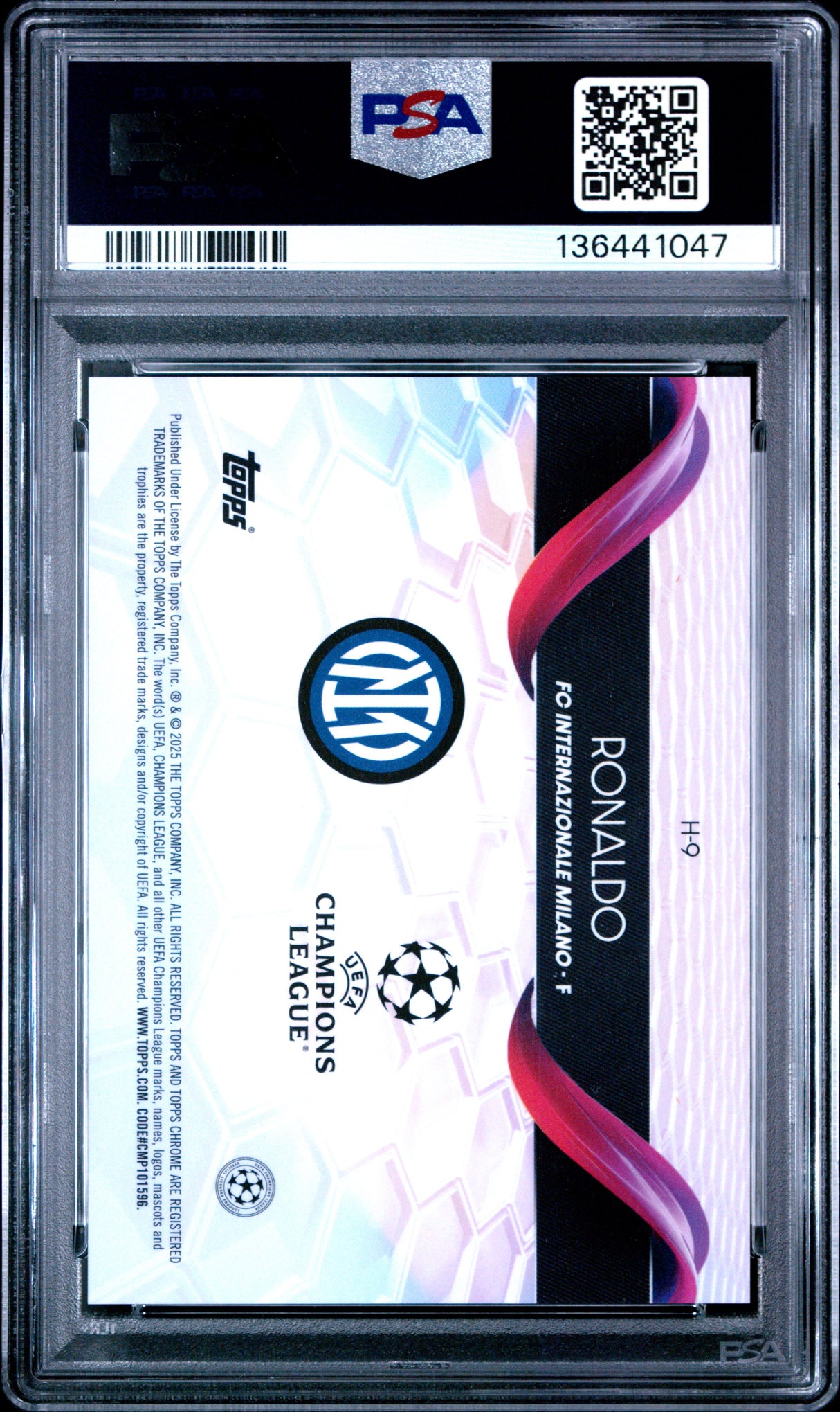 2024-25 Topps Chrome Uefa Club Competitions Helix #H9 Ronaldo PSA 10