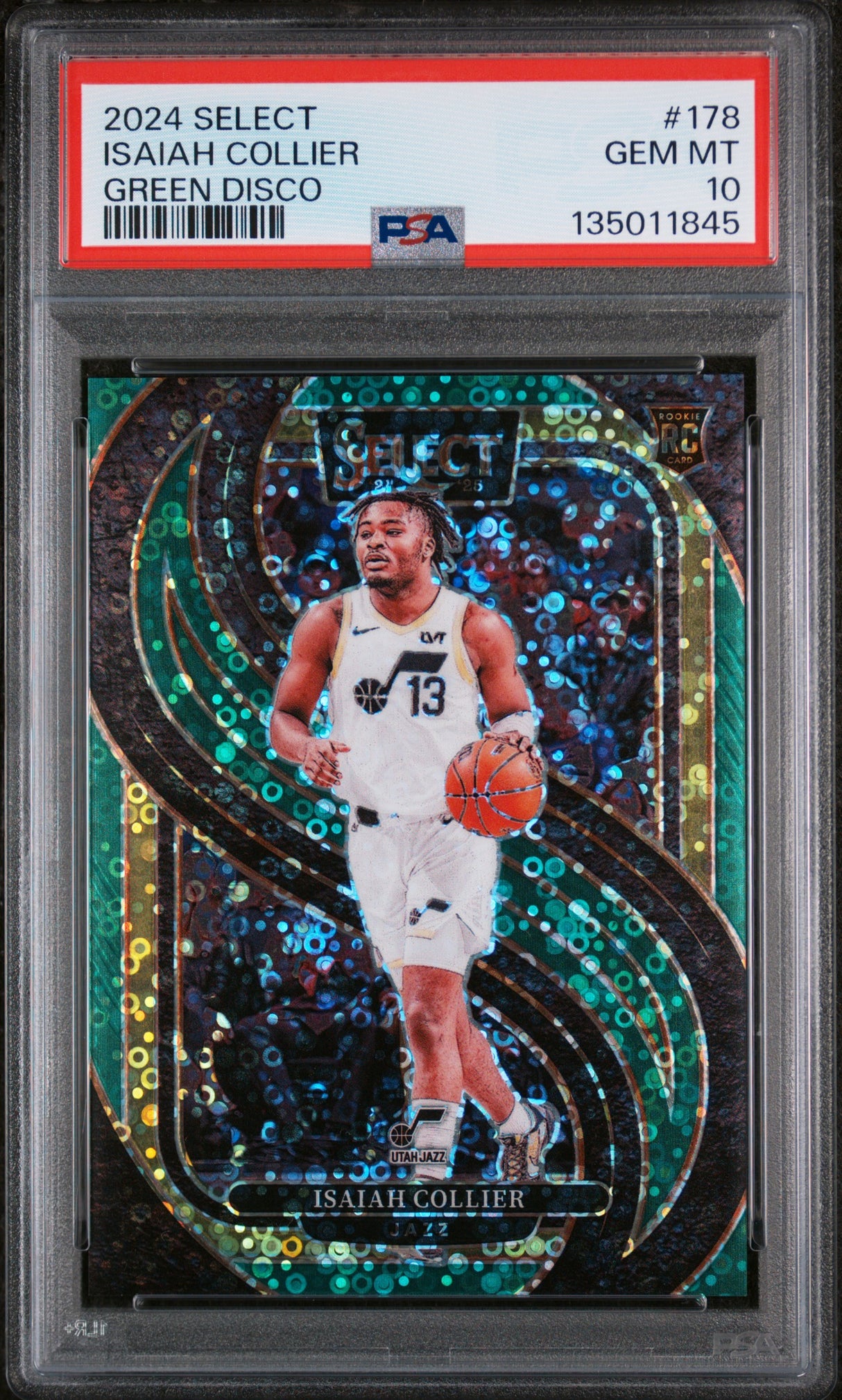 2024 Panini Select #178 Isaiah Collier Green Disco PSA 10