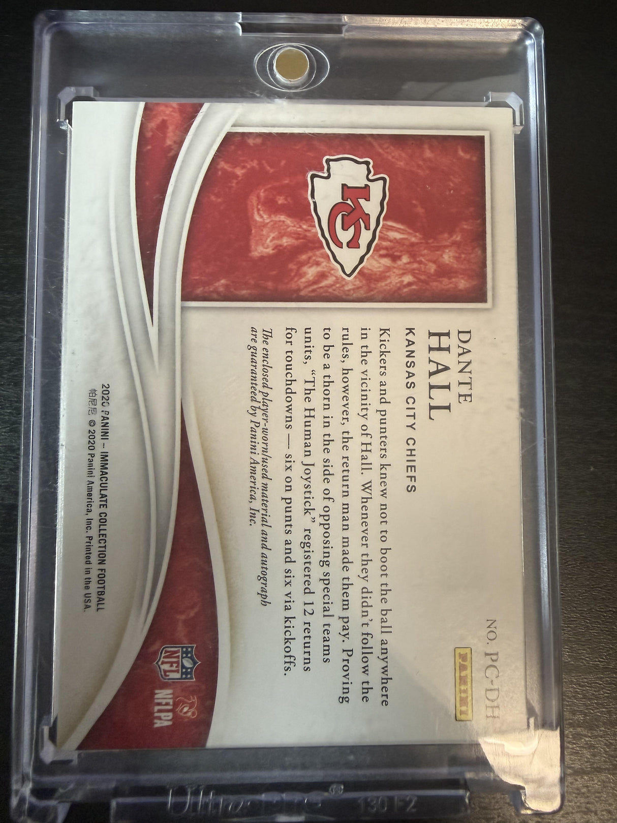 2020 Immaculate Dante Hall Players Collection Auto /75