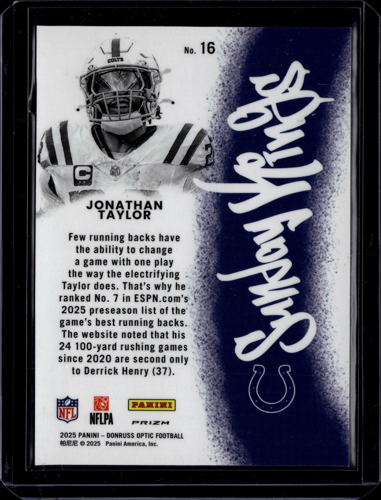 2025 Donruss Optic #16 Jonathan Taylor Sunday Kings