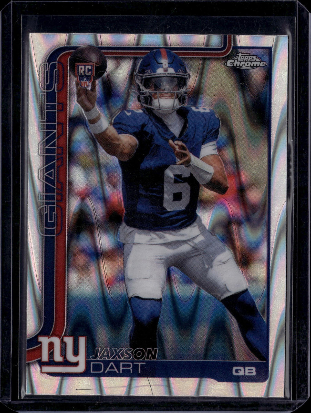 2025 Topps Chrome #306 Jaxson Dart Ray Wave Refractor