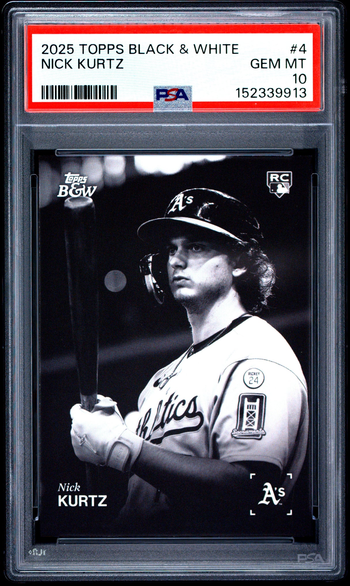 2025 Topps Black And White #4 Nick Kurtz PSA 10