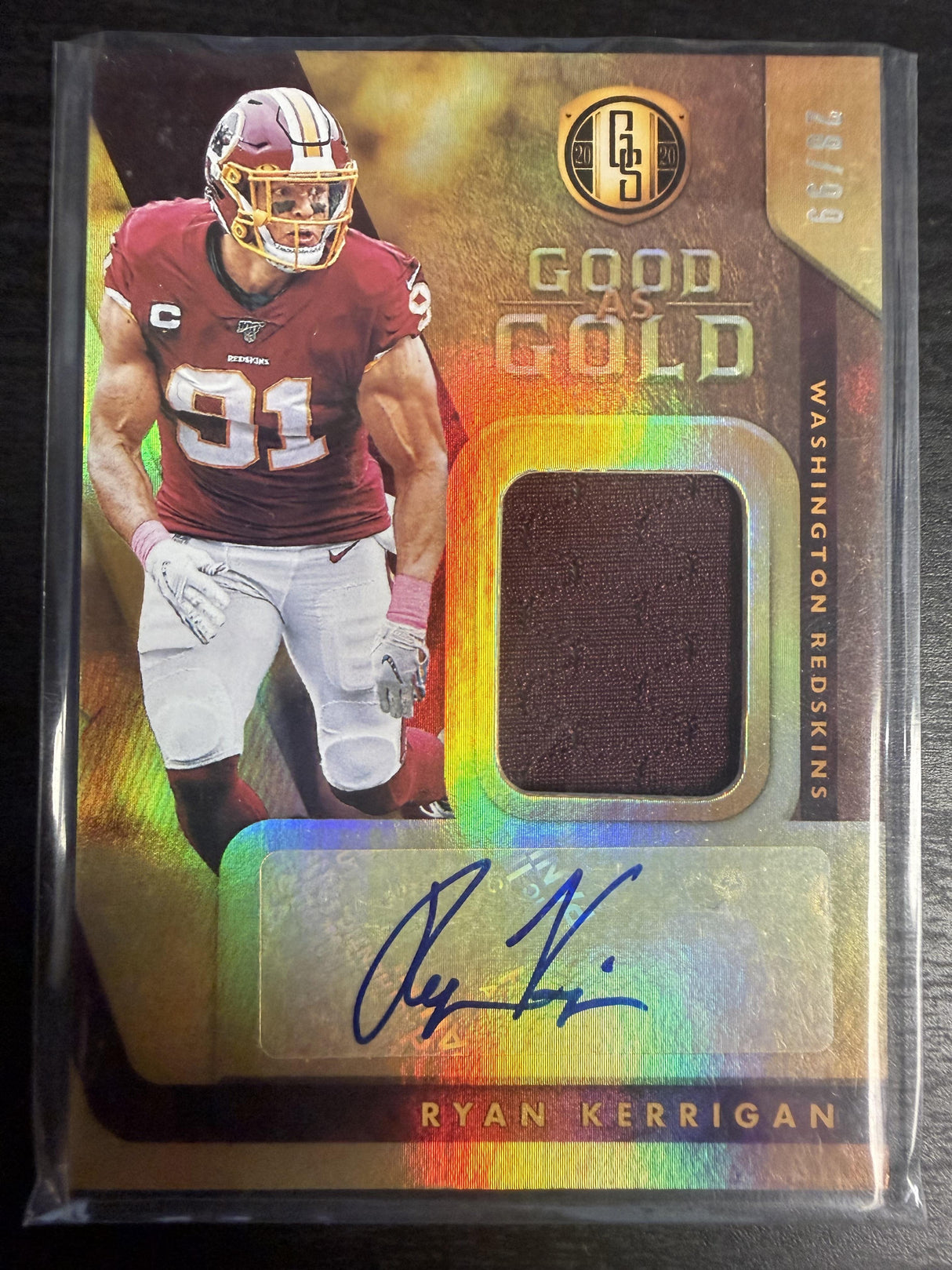 2020 Panini Gold Standard #GG30 Ryan Kerrigan Good as Gold