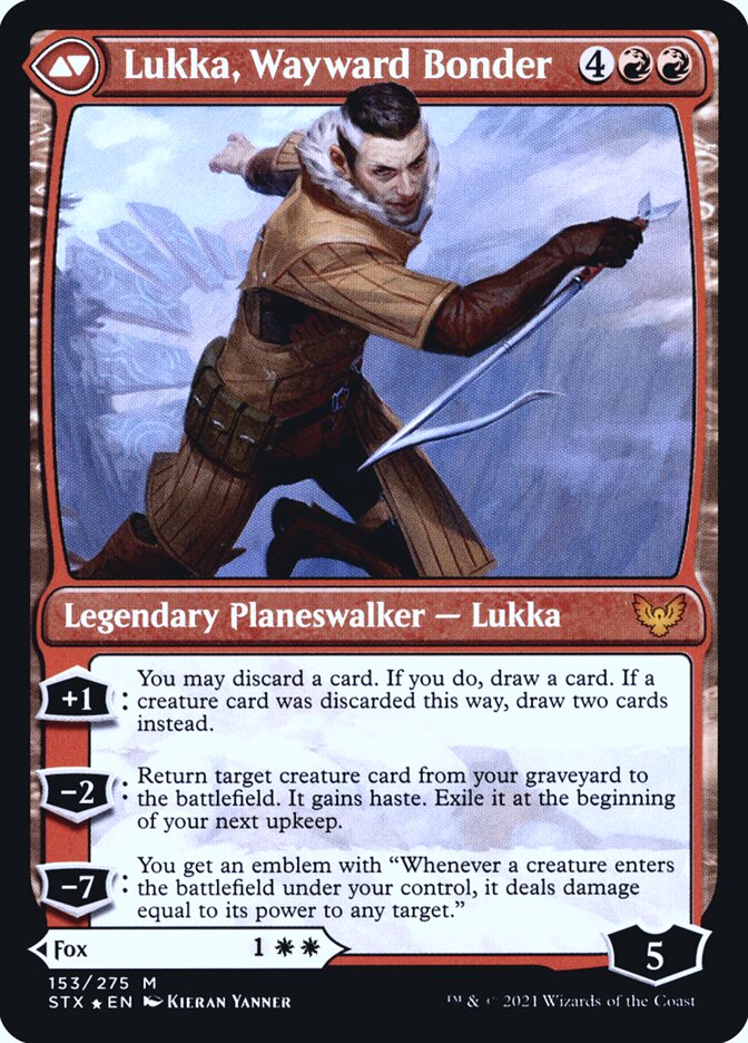 Mila, Crafty Companion // Lukka, Wayward Bonder (153s) - Strixhaven: School of Mages Promos (PSTX)
