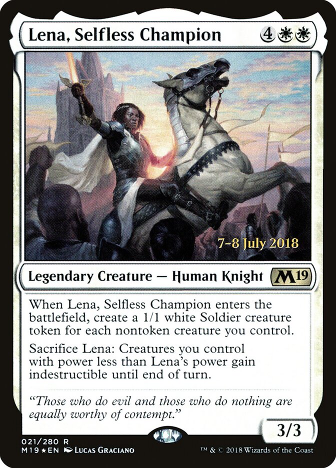 Lena, Selfless Champion (21s) - Core Set 2019 Promos (PM19)