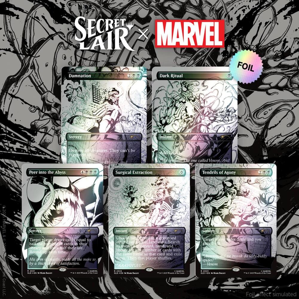 Secret Lair Drop: Secret Lair x Marvel's Spider-Man: Venom Unleashed (Inks) - Rainbow Foil Edition