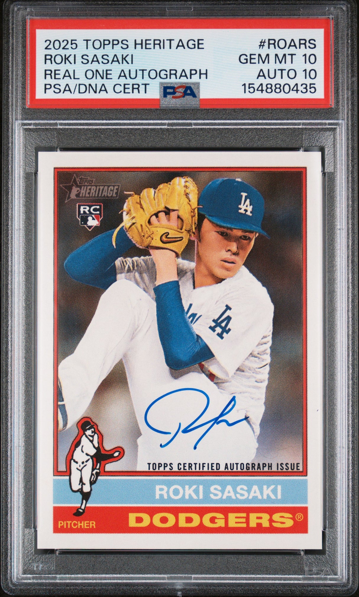 2025 Topps Heritage Real One Autographs Roki Sasaki Real One Autograph PSA 10