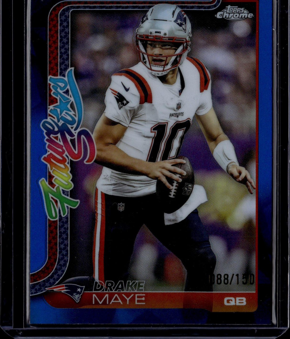 2025 Topps Chrome #FS-7 Drake Maye Future Stars Blue Refractor