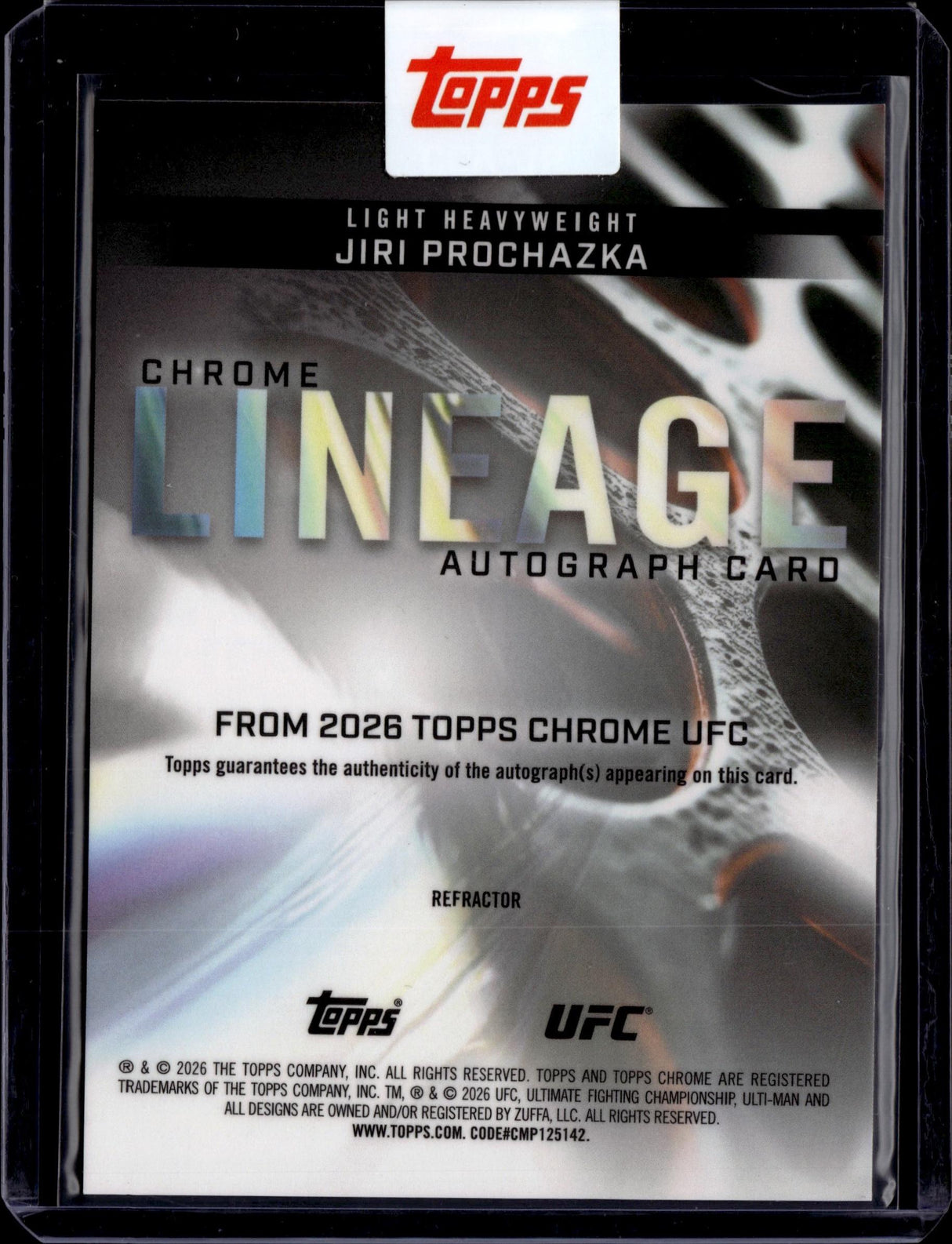 2026 Topps Chrome UFC #CCA-JP Jiri Prochazka Chrome Lineage Autographs
