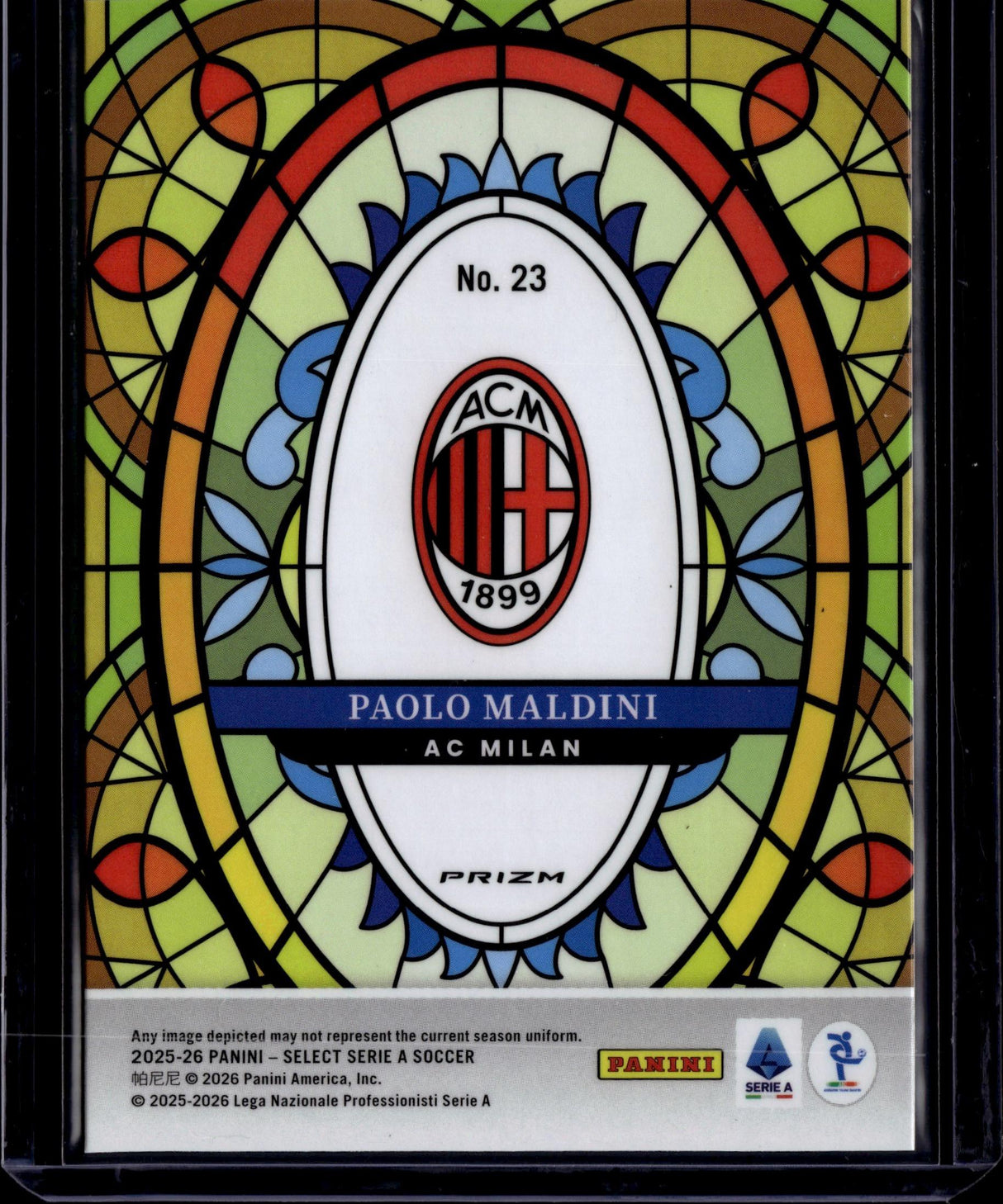 2025-26 Panini Select #23 Paolo Maldini Stained Glass