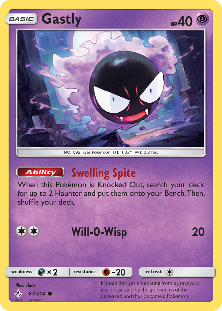 Gastly (67/214) - Unbroken Bonds (UNB)