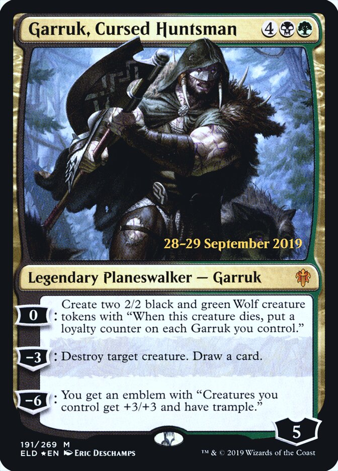 Garruk, Cursed Huntsman (191s) - Throne of Eldraine Promos (PELD)
