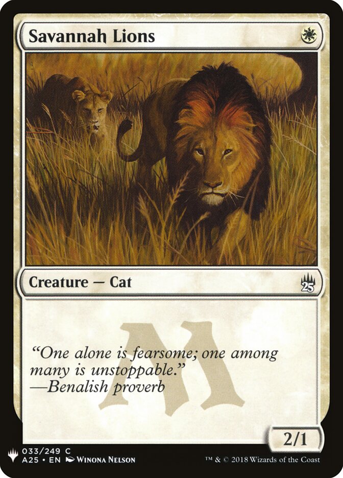 Savannah Lions (A25-33) - The List (PLST)