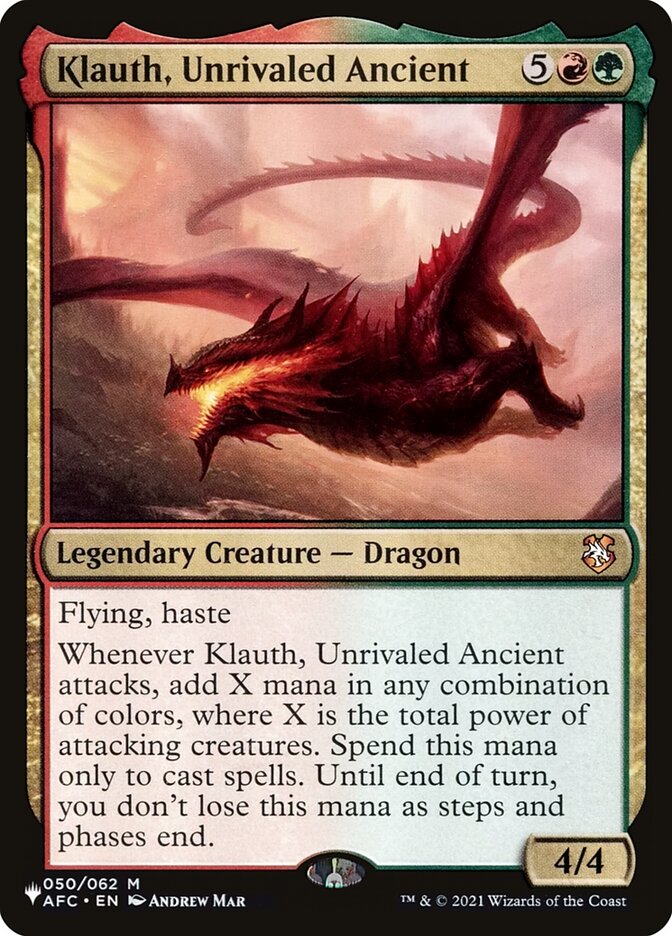 Klauth, Unrivaled Ancient (AFC-50) - The List (PLST)