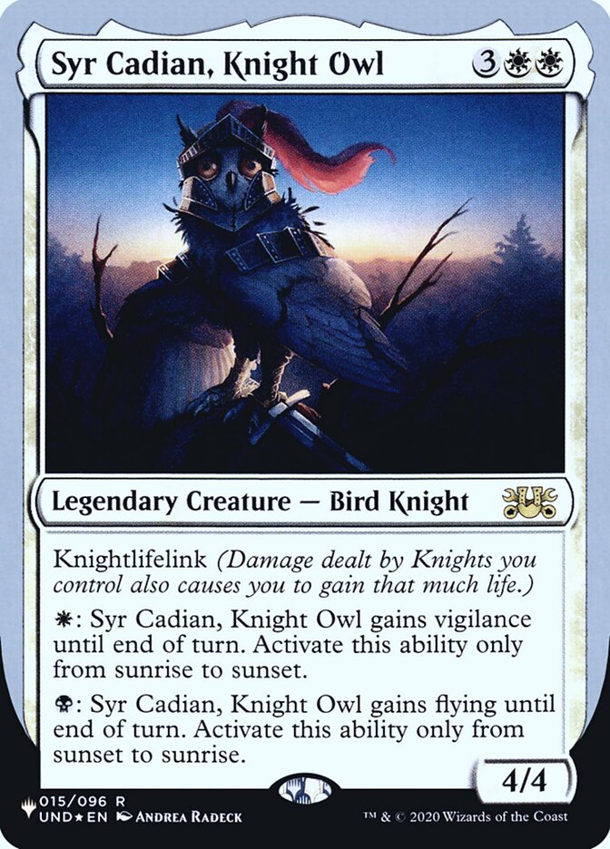 Syr Cadian, Knight Owl (9) - The List (Unfinity Foil Edition) (ULST)