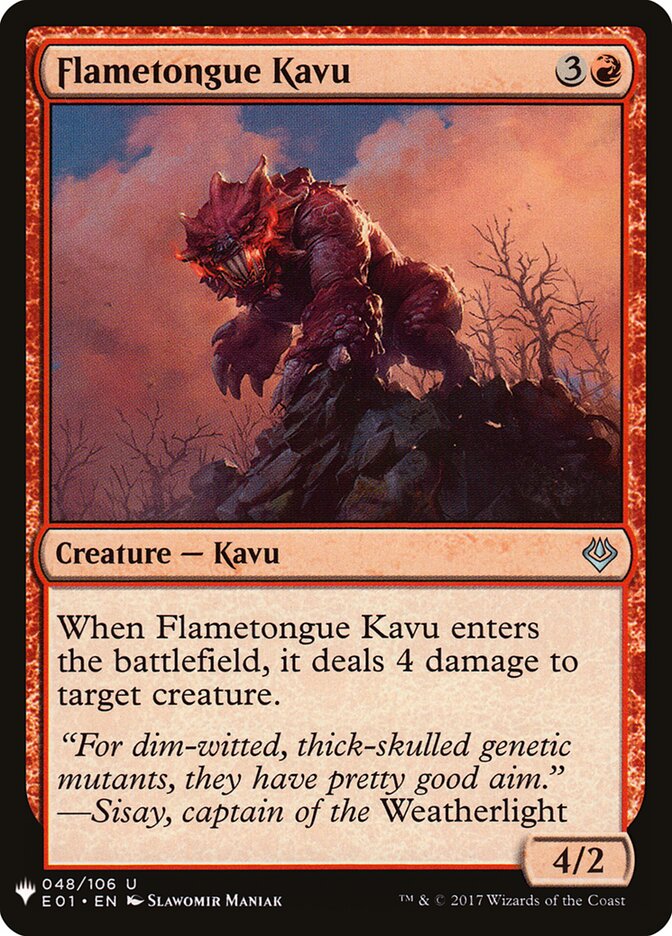 Flametongue Kavu (E01-48) - The List (PLST)