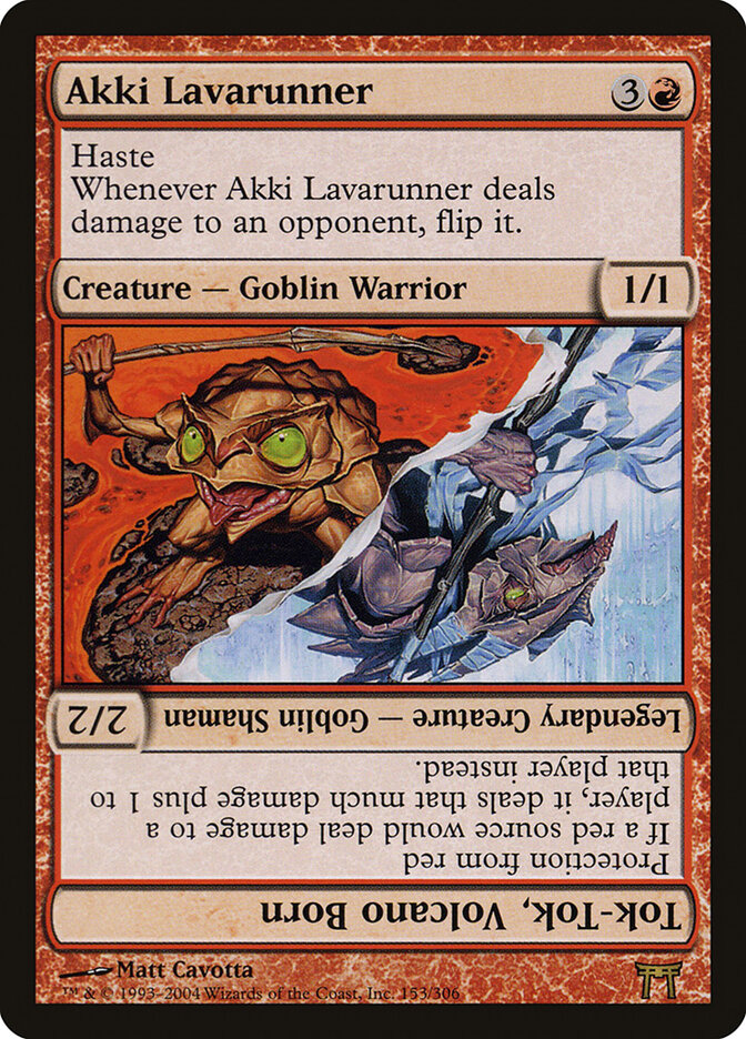 Akki Lavarunner // Tok-Tok, Volcano Born (153) - Champions of Kamigawa (CHK)