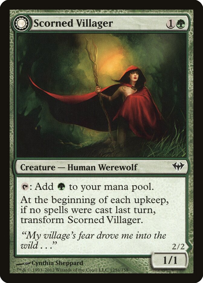 Scorned Villager // Moonscarred Werewolf (125) - Dark Ascension (DKA)
