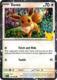 Eevee - 116/128 (30th Celebration) (116) - Blister Exclusives (BLE)