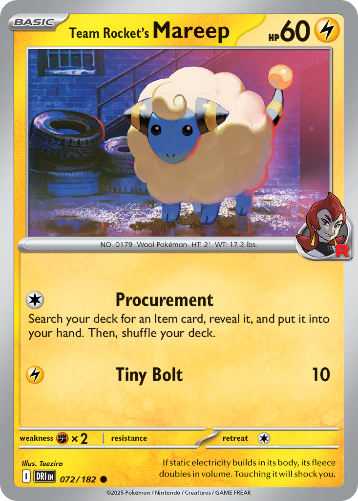 Team Rocket's Mareep (72/182) - Destined Rivals (DRI)