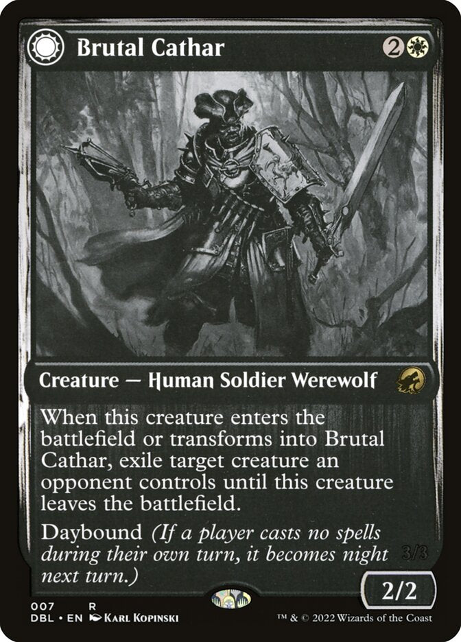 Brutal Cathar // Moonrage Brute (7) - Innistrad: Double Feature (DBL)