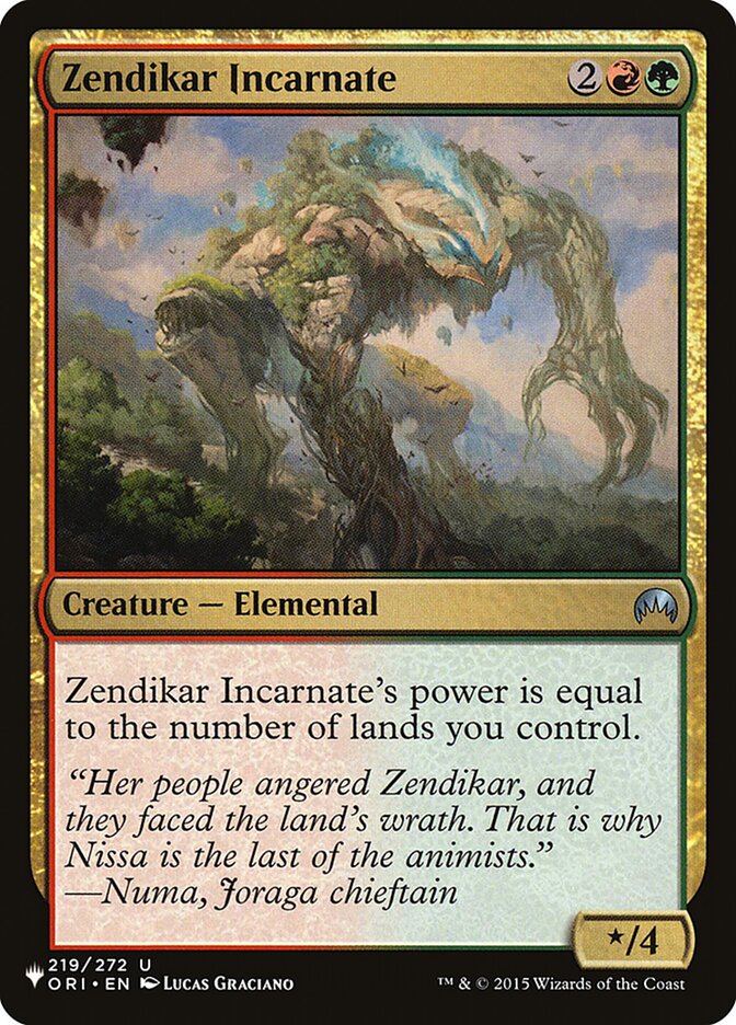 Zendikar Incarnate (ORI-219) - The List (PLST)