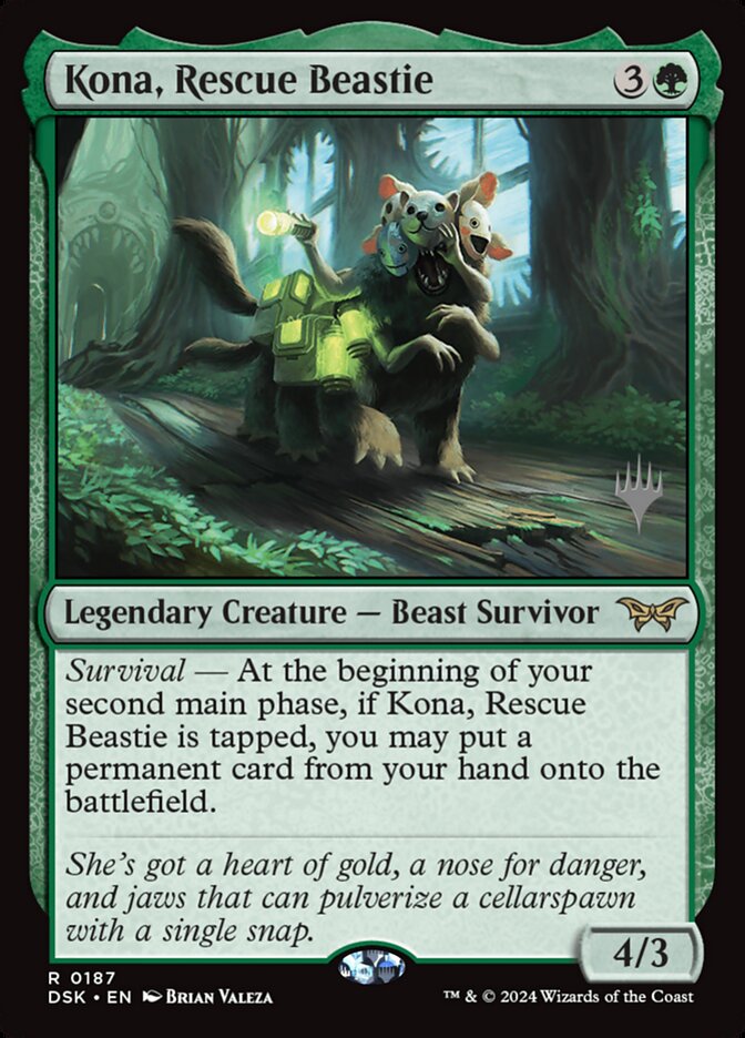 Kona, Rescue Beastie (187p) - Duskmourn: House of Horror Promos (PDSK)