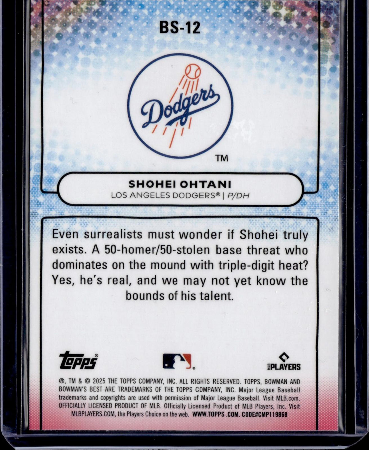 2025 Bowman's Best #BS-12 Shohei Ohtani Bowman Showpieces