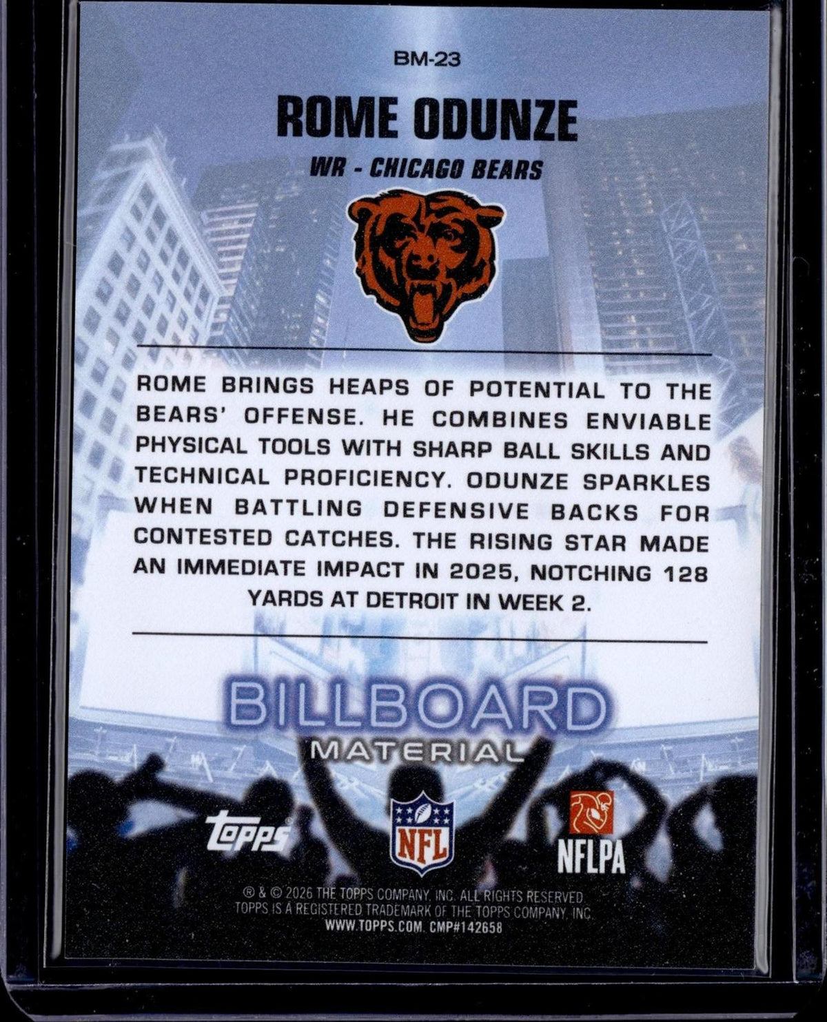 2026 Topps Flagship #BM-23 Rome Odunze Billboard Material