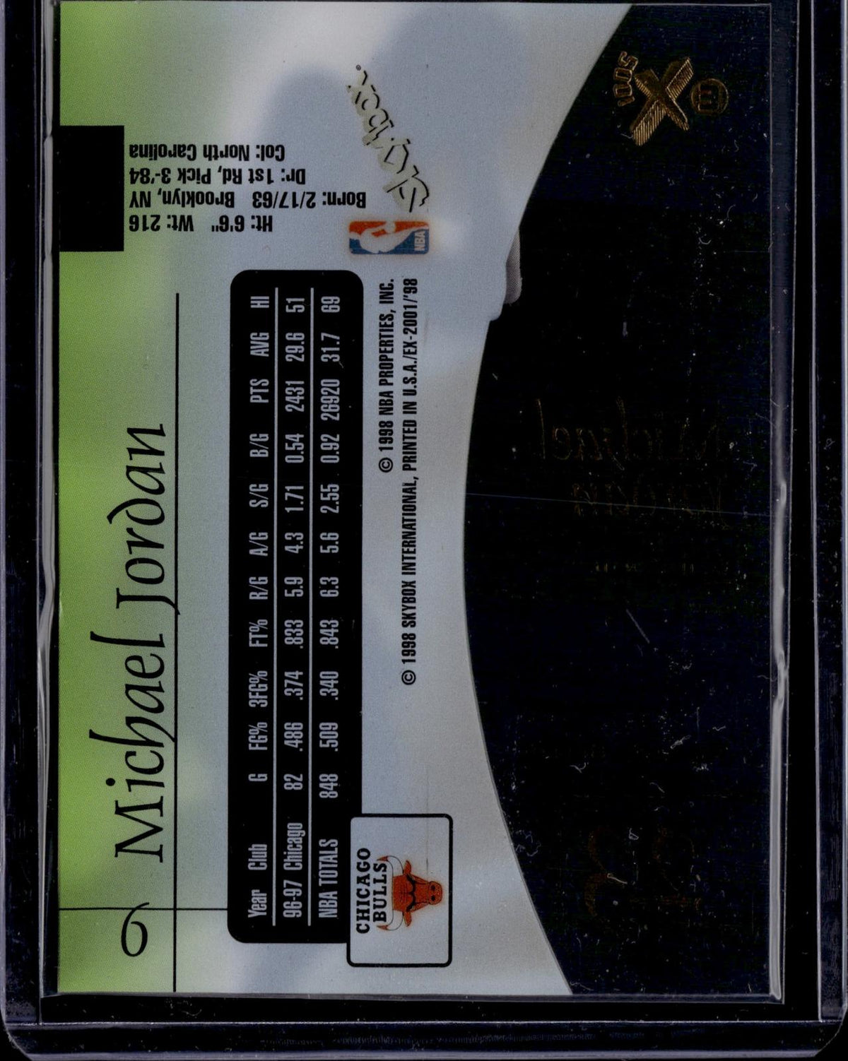 1997-98 E-X2001 #9 Michael Jordan