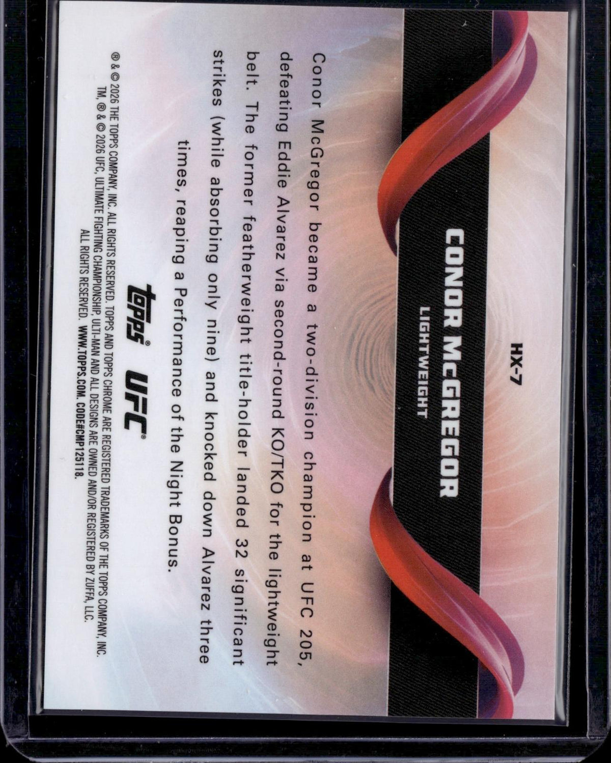 2026 Topps Chrome UFC #HX-7 Conor McGregor Helix