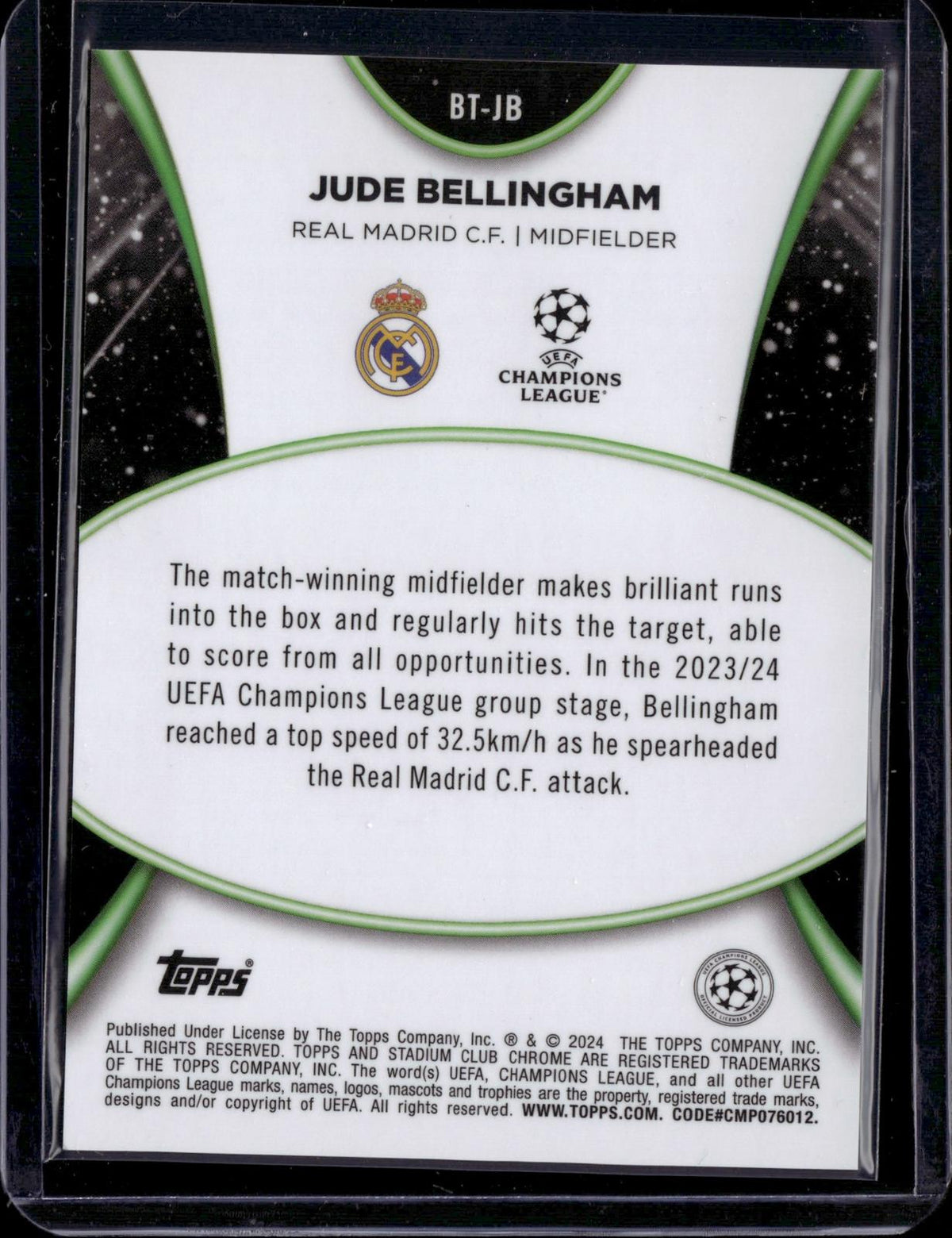 2023-24 Stadium Club Chrome Jude Bellingham Beam Team