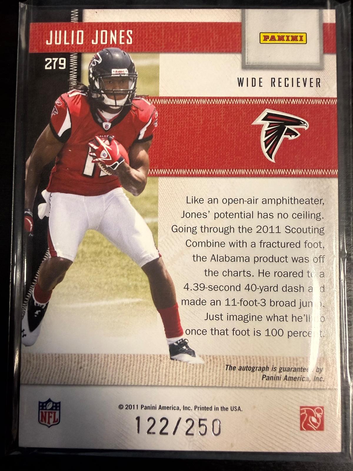 2011 Panini Threads #279 Julio Jones O Auto /250