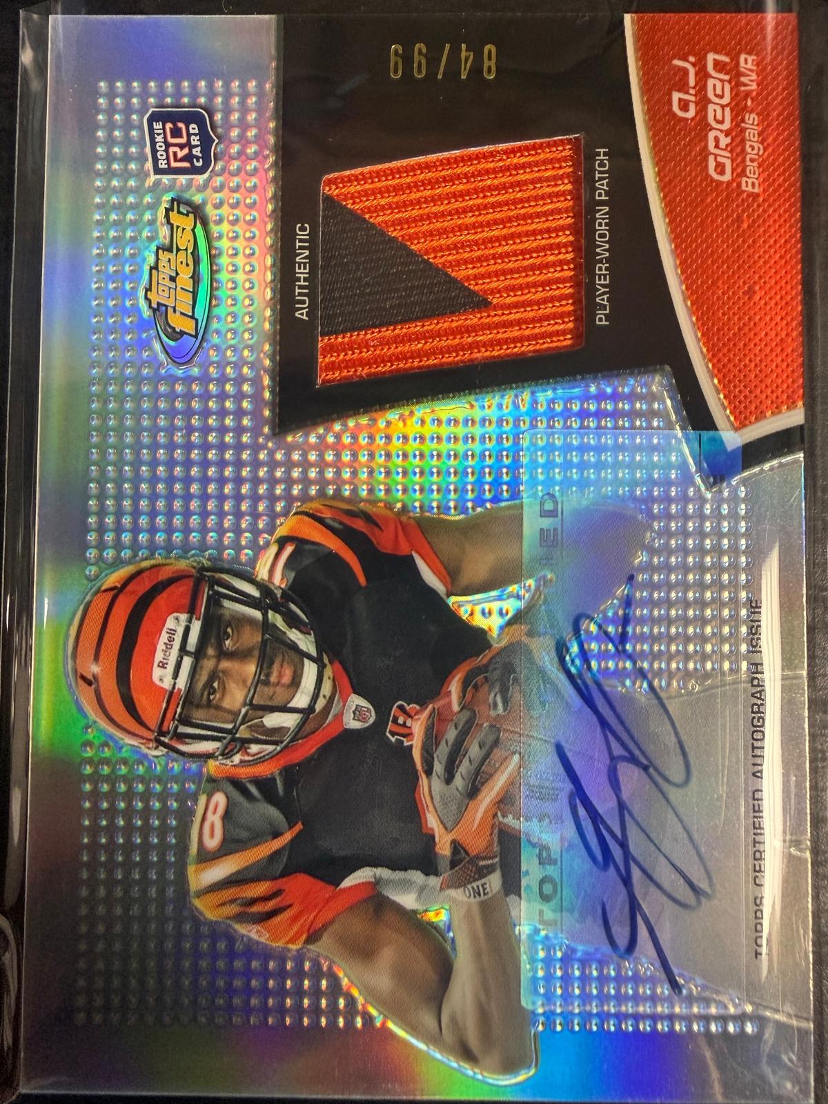 2011 Finest #RAP-AJG A.J. Green Rookie Patch Autographs Refractor