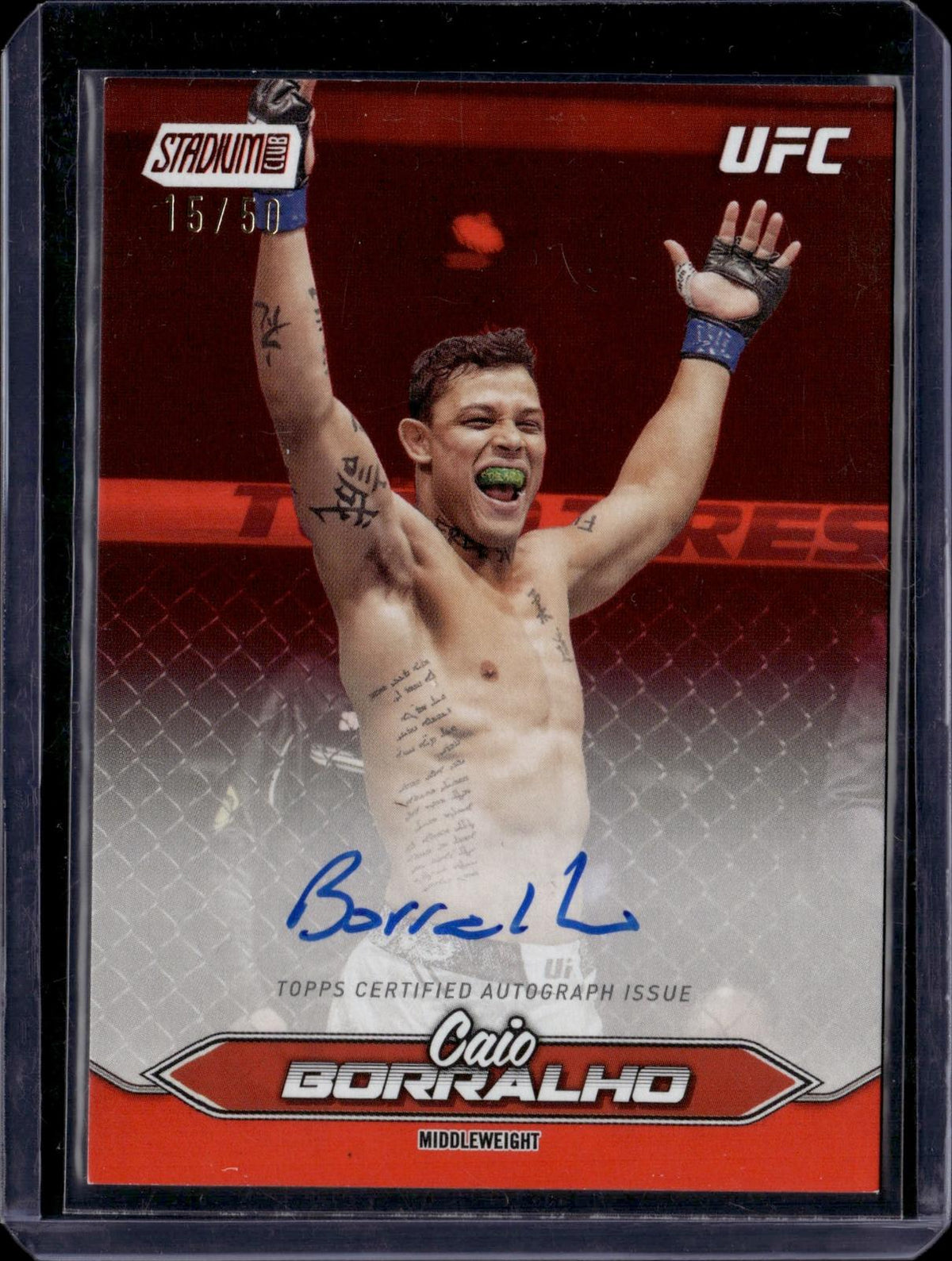 2025 Stadium Club UFC Caio Borralho Base Auto Red /50