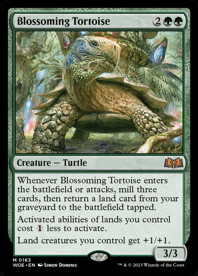 Blossoming Tortoise (163) - Wilds of Eldraine (WOE)