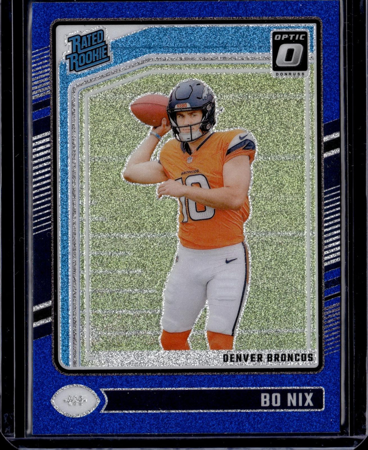 2024 Donruss Optic #209 Bo Nix Blue Glitter