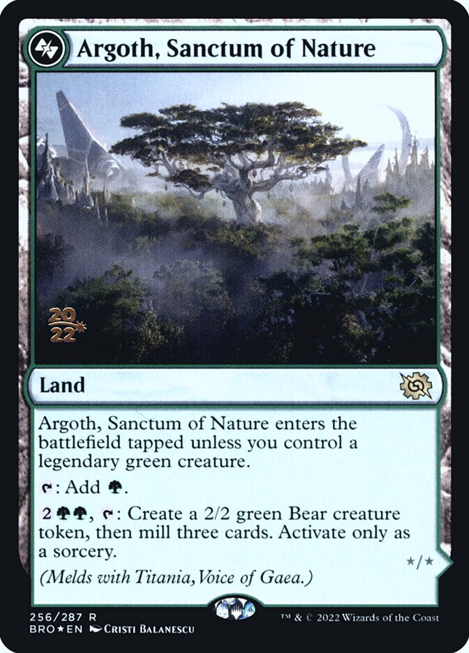 Argoth, Sanctum of Nature // Titania, Gaea Incarnate (256s) - The Brothers' War Promos (PBRO)