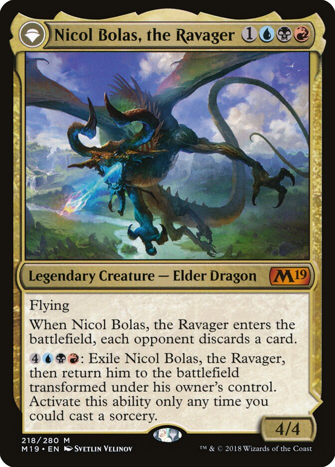 Nicol Bolas, the Ravager // Nicol Bolas, the Arisen (218) - Core Set 2019 (M19)
