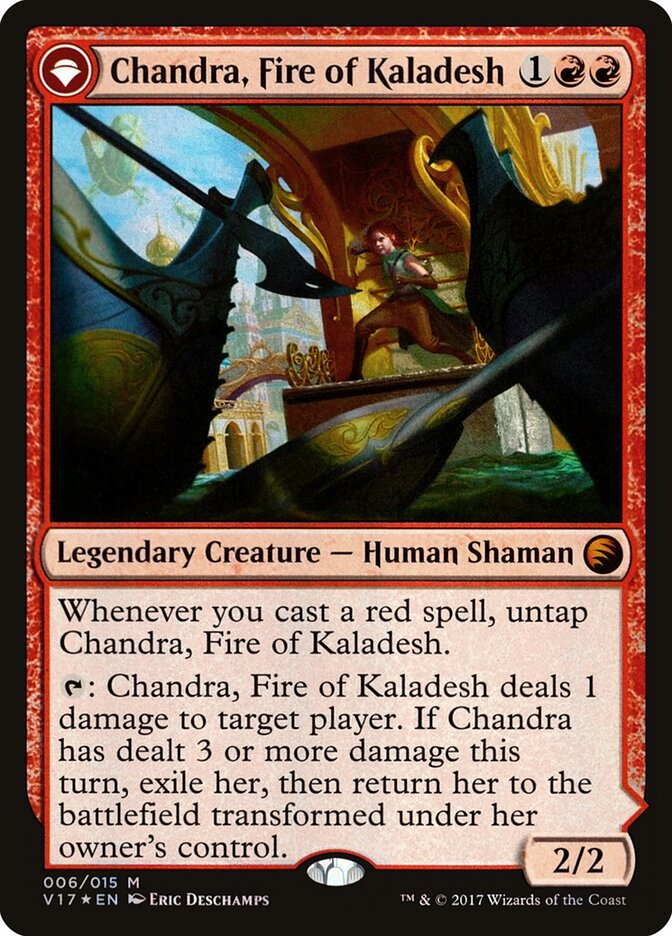 Chandra, Fire of Kaladesh // Chandra, Roaring Flame (6) - From the Vault: Transform (V17)