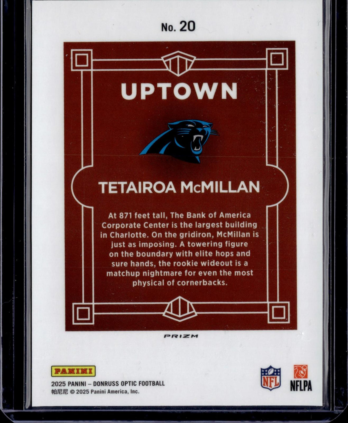 2025 Donruss Optic #20 Tetairoa McMillan Uptown