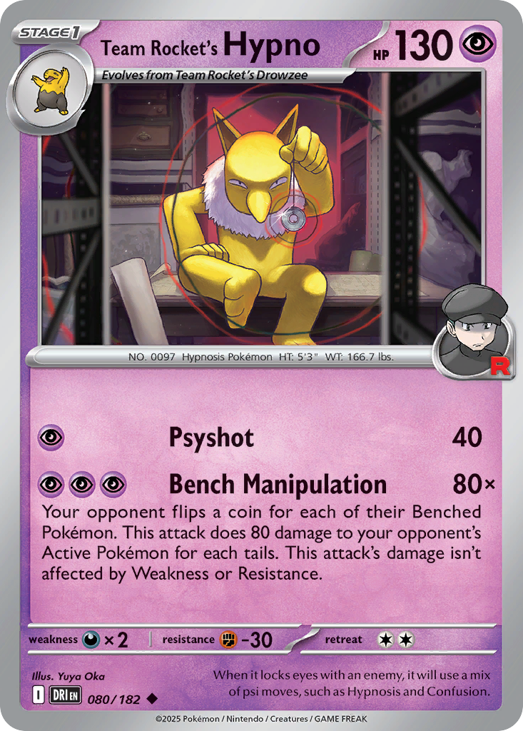 Team Rocket's Hypno (80/182) - Destined Rivals (DRI)