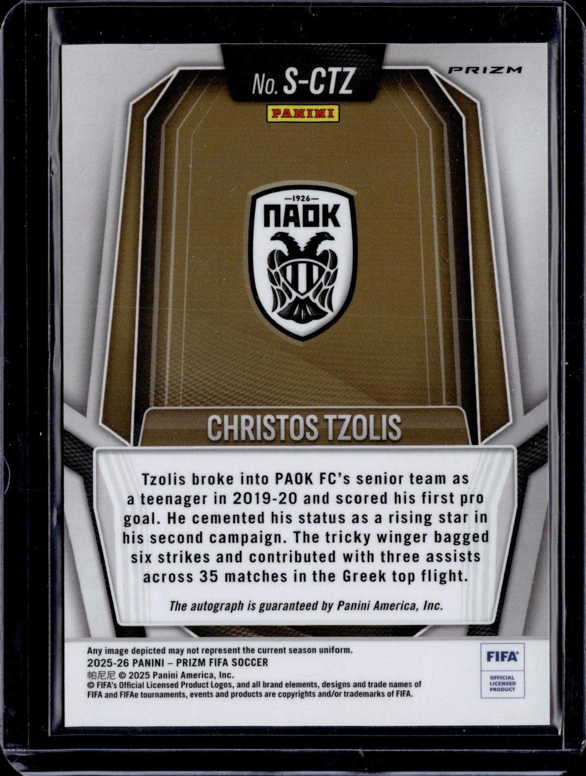 2025-26 Prizm FIFA Christos Tzolis Red Pulsar Auto
