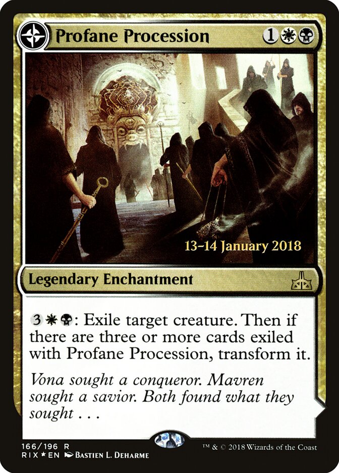 Profane Procession // Tomb of the Dusk Rose (166s) - Rivals of Ixalan Promos (PRIX)
